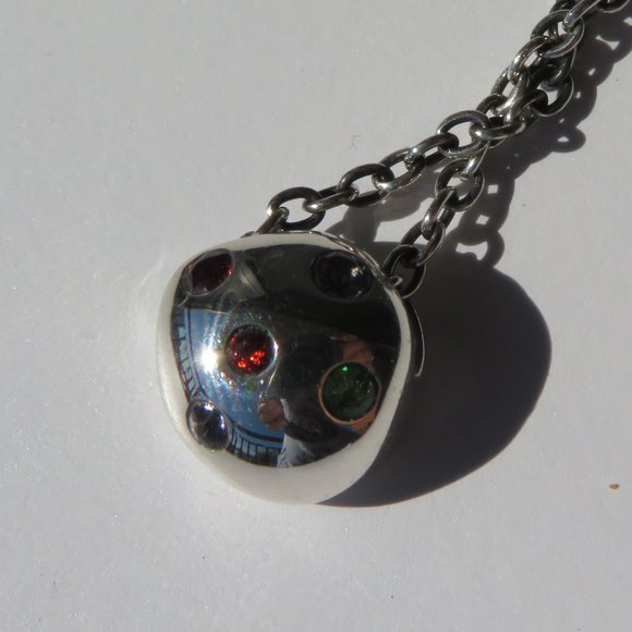 Elizabeth And James Small Mushroom Pendant On Chain Sterling Silver CZ - Picture 3 of 14